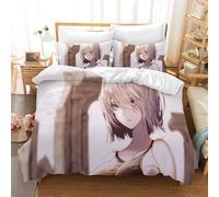 Parure De Lit En Satin De Coton, Densité De Fils 200, Housse De Couette Simple Et Double Et Deux Taies D'oreiller, 75 X 50 Cm, Anti-Acariens, Personnages Du Jeu Nier : Automata