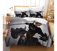 Parure De Lit En Satin De Coton, Densité De Fils 200, Housse De Couette Simple Et Double Et Deux Taies D'oreiller, 75 X 50 Cm, Anti-Acariens, Personnages Du Jeu Nier : Automata