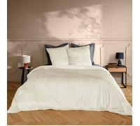 Douceur d'Intérieur – Parure de lit Velina – 3 pièces 240 x 220 cm – Velours uni Naturel