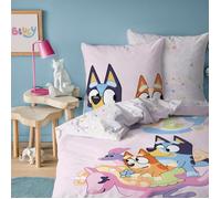 Parure de lit enfant 100% Coton - BLUEY COLORFUL - Rose - 140x200+63x63cm