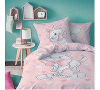 Parure de lit enfant 100% Coton - DISNEY LES ARISTOCHATS LOVE - Rose - 140x200+63x63cm