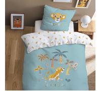 Parure de lit enfant 100% Coton - DISNEY THE LION KING SAVANE - Vert - 140x200+63x63cm