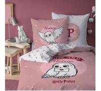 Parure de lit enfant 100% Coton - HARRY POTTER FLY - Rose - 140x200+63x63cm