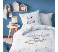 Parure de lit enfant 100% Coton - HARRY POTTER OWL - Blanc - 140x200+63x63cm