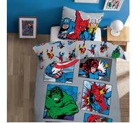 Parure de lit enfant 100% Coton - MARVEL COMICS - Multicolore - 140x200+63x63cm