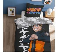 Parure de lit imprimée 100% coton, naruto uzumaki gris foncé 140X200 63X63
