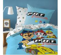 Parure de lit enfant 100% Coton - PAT PATROUILLE CAR - Bleu - 140x200+63x63cm