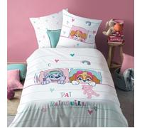 Parure de lit enfant 100% Coton - PAT PATROUILLE DOUCE NUIT - Blanc/rose - 140x200+63x63cm