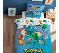 Parure de lit enfant 100% Coton - POKÉMON GO - Bleu - 140x200+63x63cm