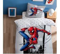 Parure de lit enfant 100% Coton - SPIDERMAN HERO - Blanc - 140x200+63x63cm