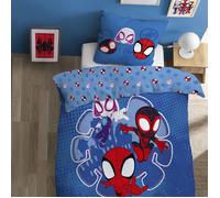 Parure de lit enfant 100% Coton - SPIDEY LITTLE - Bleu - 140x200+63x63cm