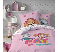 Parure De Lit Enfant 140x200, 100% Coton, Pat Patrouille Rose 140X200 63X63
