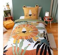 Parure de lit enfant 140x200 cm microfibre REY le lion roi de la jungle