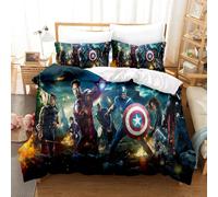 Parure De Lit Enfant Avengers 3d Imprimee, Housse De Couette, 3 Pieces, 1 Couette