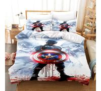 Parure De Lit Enfant Avengers 3d Imprimee, Housse De Couette, 3 Pieces, 1 Couette