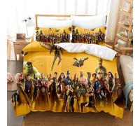 Parure De Lit Enfant Avengers 3d Imprimee, Housse De Couette, 3 Pieces, 1 Couette