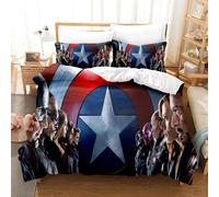 Parure De Lit Enfant Avengers 3d Imprimee, Housse De Couette, 3 Pieces, 1 Couette