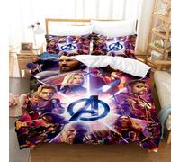 Parure De Lit Enfant Avengers 3d Imprimee, Housse De Couette, 3 Pieces, 1 Couette
