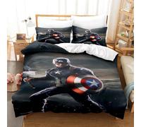 Parure De Lit Enfant Avengers 3d Imprimee, Housse De Couette, 3 Pieces, 1 Couette