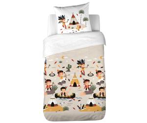 Parure de lit enfant bi histoire 140x200 cm PTIT AIGLE & PTIT PIRATE pur coton BCI MIG multicolore 2 pièces