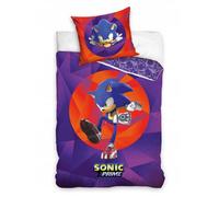 Parure de lit enfant - CARBOTEX - Sonic le Hérisson - 140x200 cm - 70x90 cm - 100% coton