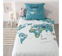 Atmosphera Linge de lit Map of the World Multicolore Enfants