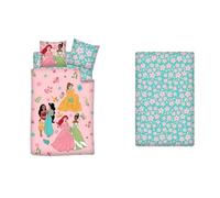Parure de Lit Enfant - Disney - Princesse - Coton 100% - Housse de couette 140x200 cm - Lavable en machine
