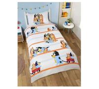 Parure de Lit Enfant Famille Bluey, 100% Coton Naturel Oeko-Tex, Lit 1 place, Housse de Couette 140x200 cm, Taie 65x65 cm