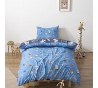 Parure de lit Enfant Fille et garçon en Jolis Motifs - Linge de lit 160x220 Housse de Couette Enfant 1 Personne avec taie Oreiller 50 x 70 Tissu Confort Respirant (Rêve Spatial)