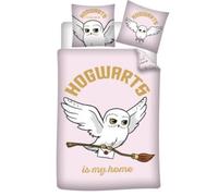Parure de Lit Enfant - Harry Potter - Edwige Rose - Housse 140x200 cm - Taie 63x63 cm - Microfibre