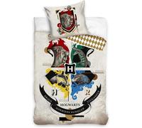 Parure de lit enfant - Harry Potter - Hogwarts - 100% coton - Beige/crème - 2 pièces