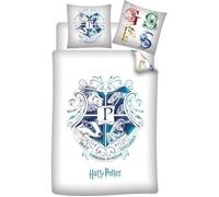 Parure de Lit Harry Potter Poudlard, Housse de Couette 140x200 cm + Taie d'oreiller 63x63 cm