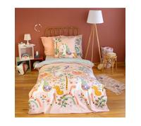Parure de lit - Enfant - Housse de Couette 140x200 cm - Licorne et Danseuses - 100% Coton - Réversible