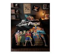 Parure de Lit Enfant One Piece Equipage, Polycoton Oeko-Tex, Lit 1 place, Housse de Couette 140x200 cm, Taie 65x65 cm