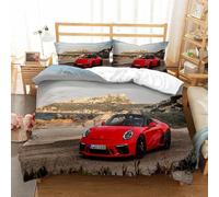 Parure De Lit Enfant Personne Housse De Couette Voiture De Sport Xcm Avec Taies D'oreiller Xcm D Hd Impression Microfibre Fast Voiture Furious Course Pi¿¿Ces Pour Adolescents Gar