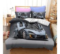 Parure De Lit Enfant Personne Housse De Couette Voiture De Sport Xcm Avec Taies D'oreiller Xcm D Hd Impression Microfibre Fast Voiture Furious Course Pi¿¿Ces Pour Adolescents Gar