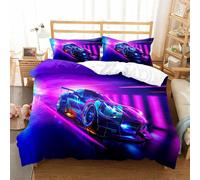 Parure De Lit Enfant Personnes Housse De Couette Voiture De Sport Xcm Avec Taies D'oreiller Xcm D Hd Impression Microfibre Fast Voiture Furious Course Pi¿¿Ces Pour Adolescents Ga