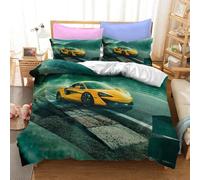 Parure De Lit Enfant Personnes Housse De Couette Voiture De Sport Xcm Avec Taies D'oreiller Xcm D Hd Impression Microfibre Fast Voiture Furious Course Pi¿¿Ces Pour Adolescents Ga