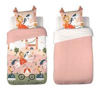 Parure de lit Enfant Princesse - Housse de Couette 140x200 cm + 1 Taie d’Oreiller 63x63 cm Finition matelassée - Microfibre