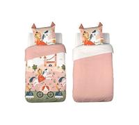 Parure de lit Enfant Princesse - Housse de Couette 140x200 cm + 1 Taie d'Oreiller 63x63 cm Finition matelassée - Microfibre