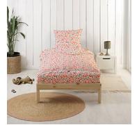 Parure de Lit Enfant Rechange Caradou® Fleurs en Coton 3 pièces - Couchage tout-en-un sans couette - 90x190cm - BLEU CALIN