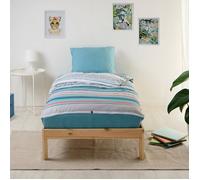 Parure de Lit Enfant Rechange Caradou® Ritmo Rayures en Coton 3 pièces - Couchage tout-en-un sans couette - 90x190cm - BLEU CALIN