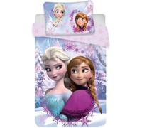 Parure de Lit Enfant Reine des Neiges - Disney Princesses - Housse de Couette Coton - Réversible
