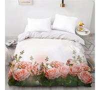 Parure de lit Enfant Rose Rose 2 Personnes Housse de Couette 240x260 cm La Saint-Valentin Microfibre Bedding avec 2 taies d'oreiller 50x75 cm pour Garçons Fille