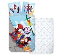 Parure de Lit Enfant Spiderman (Spidey) 100% Coton, Housse de Couette 140x20 cm + Taie d'oreiller 65x65 cm
