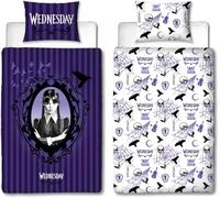 Parure de lit réversible - MERCREDI - Microfibre - 1 housse de couette 140 x 200 cm + 1 taie 63 x 63 cm