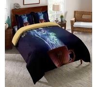 Parure De Lit Eu-Vv Alice Au Pays Des Merveilles, Housse De Couette 140 X 200 Cm, Parure De Lit 3 Pieces En Microfibre Avec Fermeture Éclair Et 2 Taies D'oreiller 80 X 80 Cm, Chest