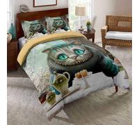 Parure De Lit Eu-Vv Alice Au Pays Des Merveilles, Housse De Couette Blanche Confortable, Taie D'oreiller 50 X 75 Cm, Microfibre, Chester
