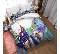 Parure De Lit Fairy Tail Naz Avec Housse De Couette 85 % Polyester, 15 % Coton Et 2 Taies D'oreiller (Photo)