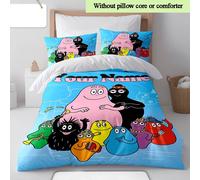 Parure De Lit Familiale Personnalisée Avec Nom 3d Barbapapa - Housse De Couette Et Taies D'oreiller En Polyester Doux Pour Camping-Cars, Voitures Et Decoration Intérieure - Cadeau